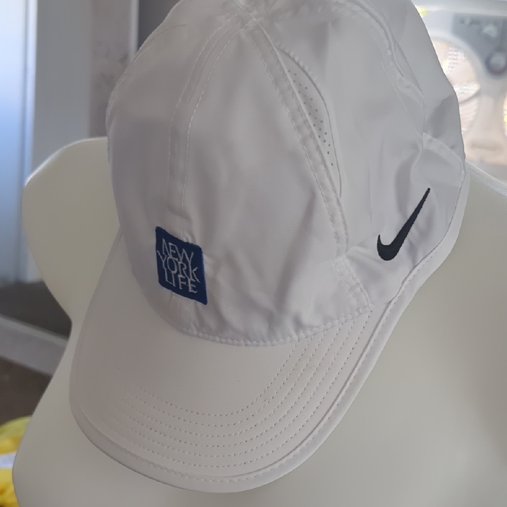Nike White Cap with Black Swoosh